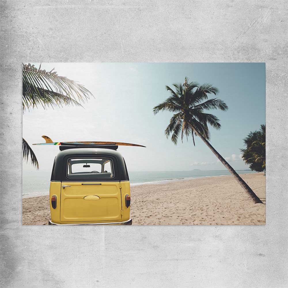 Beach and coastal wall art print of Yellow Combi Surf on a rolled print