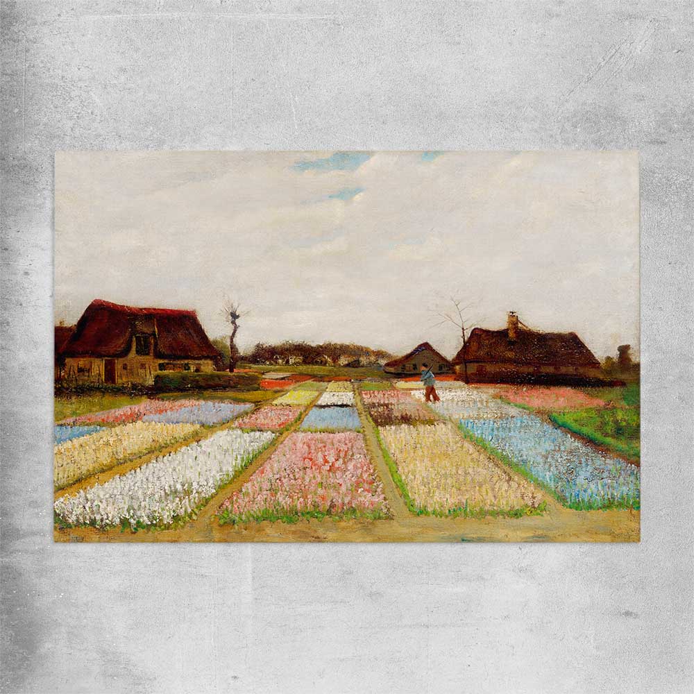 Classic wall art and canvas print of Bulb Fields Van Gogh on a rolled print