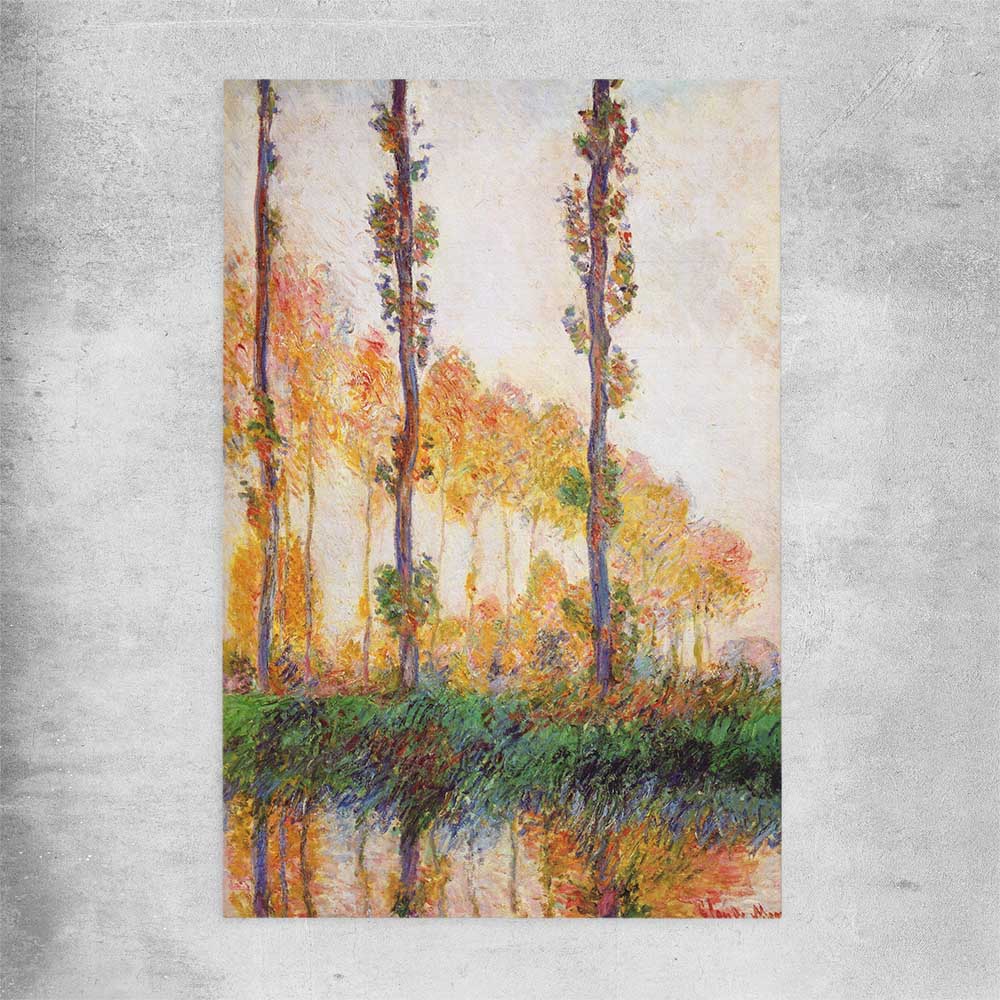 Classic wall art and canvas print of Poplars Claude Monet on a rolled print