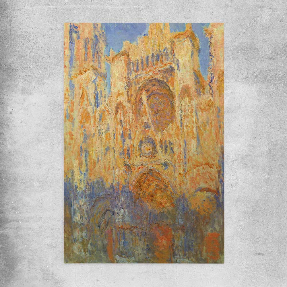 Classic wall art and canvas print of Rouen Cathedral Claude Monet on a rolled print