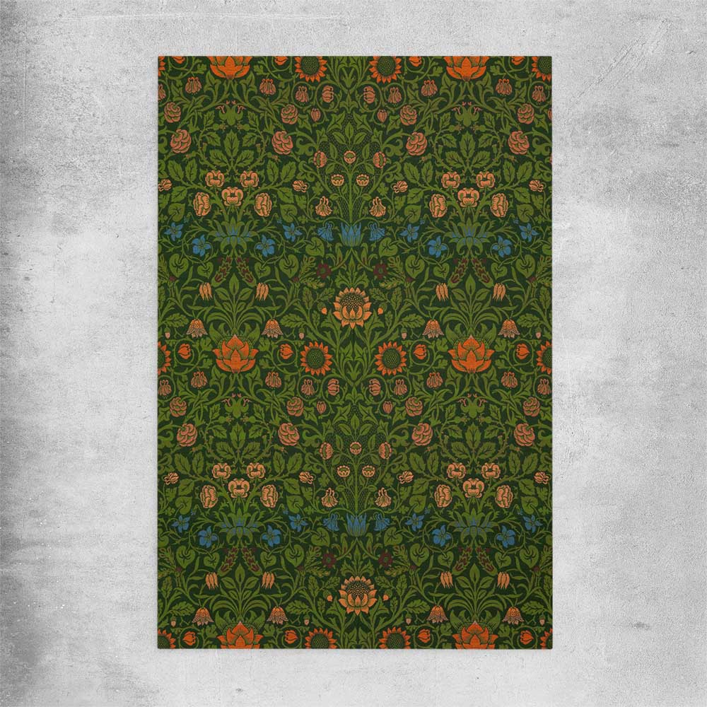 Classic wall art and canvas print of Violet Columbine William Morris on a rolled print