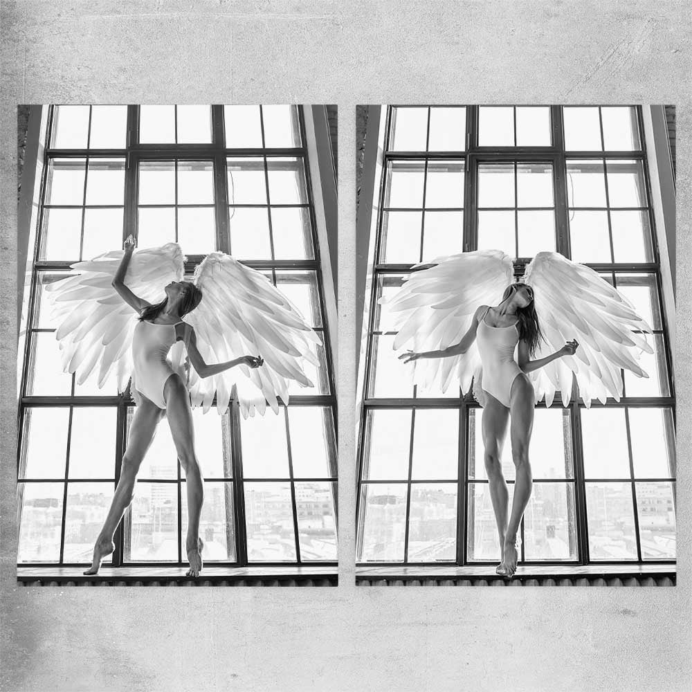 Angel Love Pair rolled print - part of our high quality fashion canvas wall art and prints collection