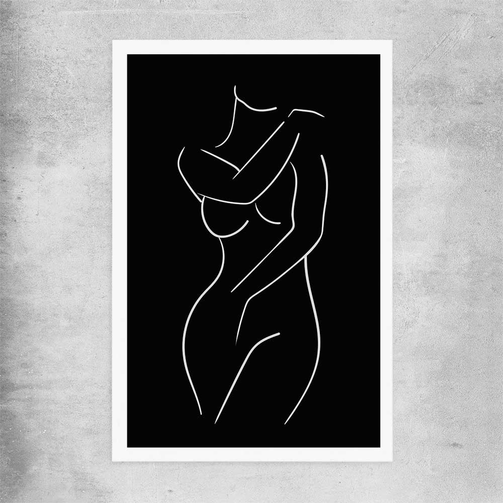 Body Pose Invert rolled print - part of our high quality fashion canvas wall art and prints collection