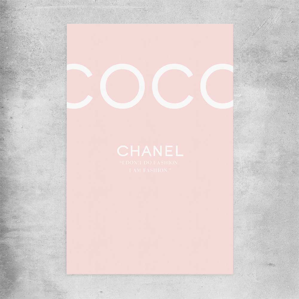 Coco Fashion Pink rolled print - part of our high quality fashion canvas wall art and prints collection