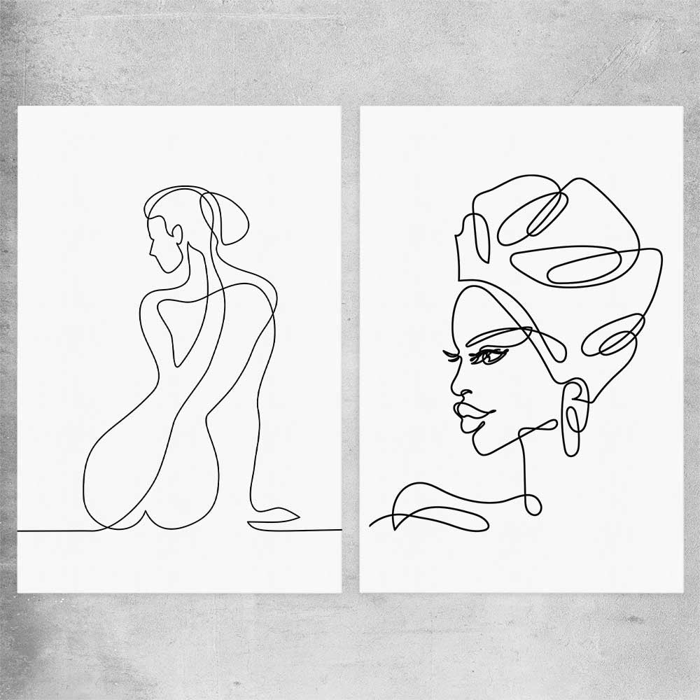 Pondering Thoughts Pair rolled print - part of our high quality fashion canvas wall art and prints collection