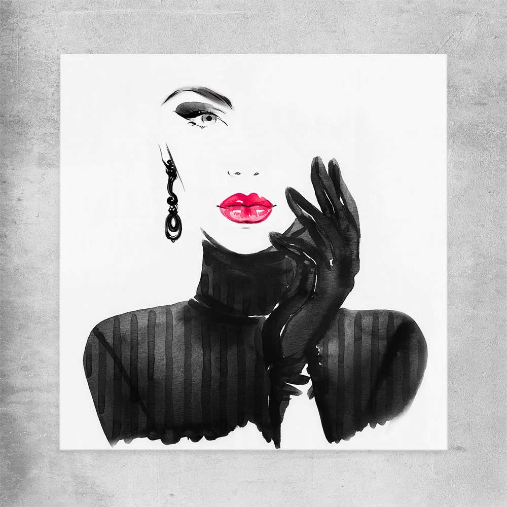 Watercolour Portrait rolled print - part of our high quality fashion canvas wall art and prints collection
