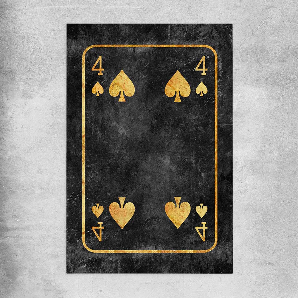 Inspirational wall art print of Four of Spades on a rolled print