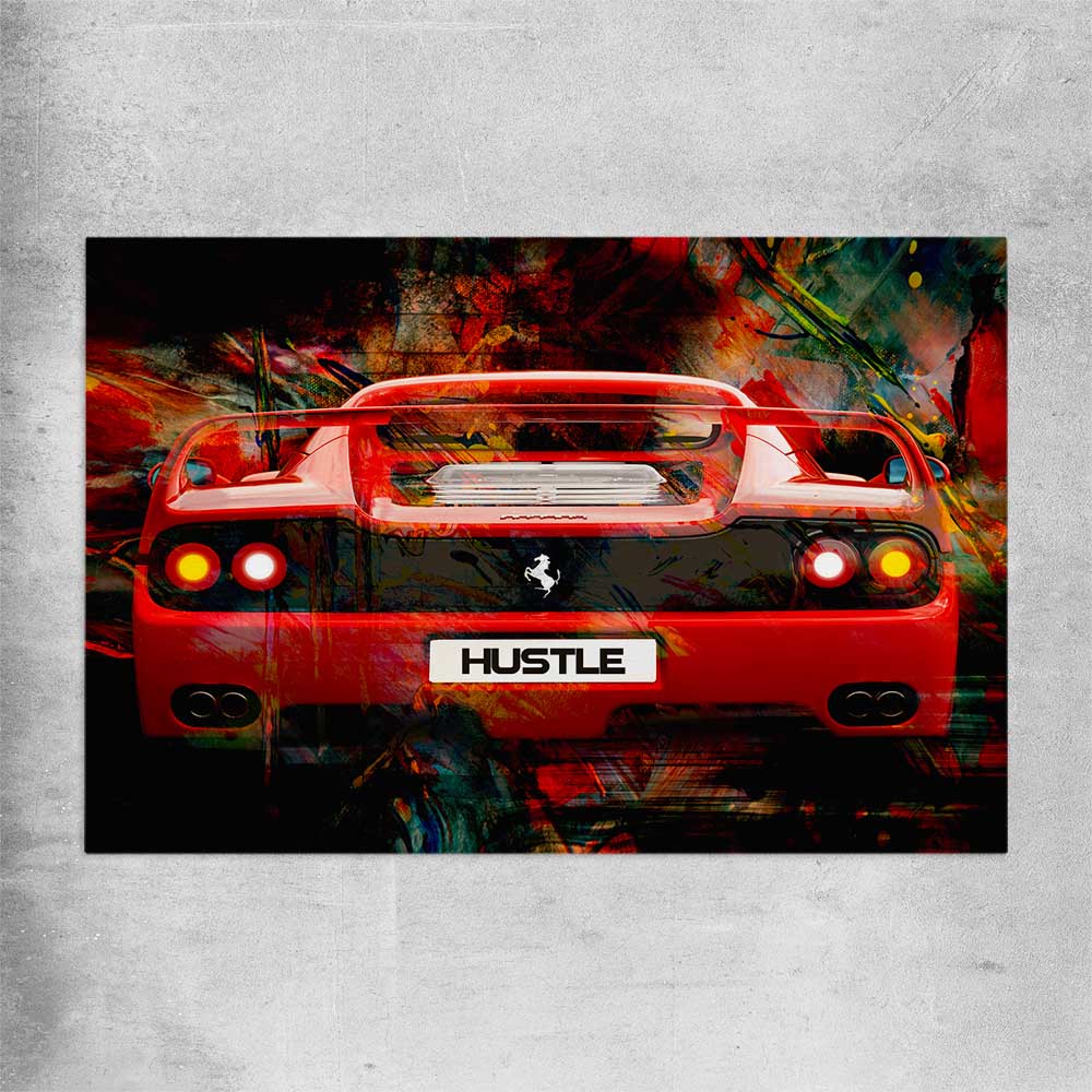 Inspirational wall art print of Hustle Fast on a rolled print
