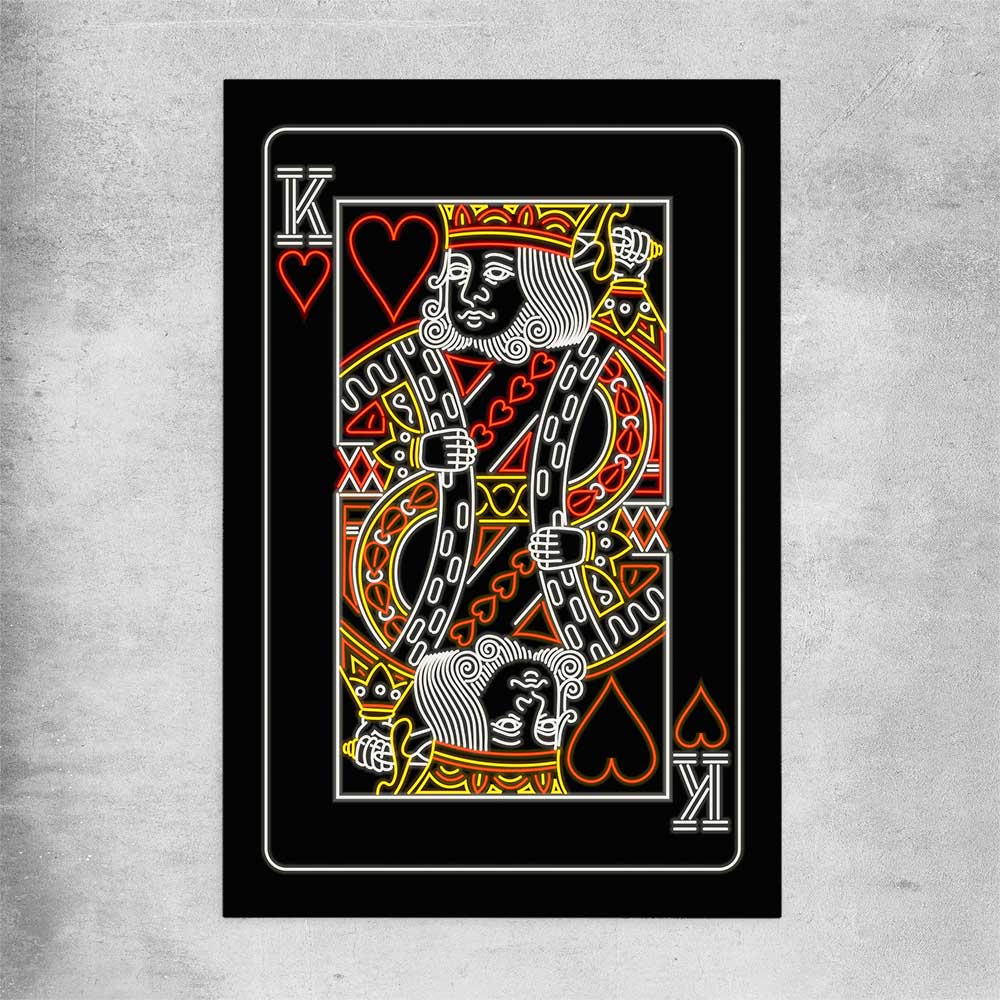 Neon King rolled print - part of our high quality fashion canvas wall art and prints collection