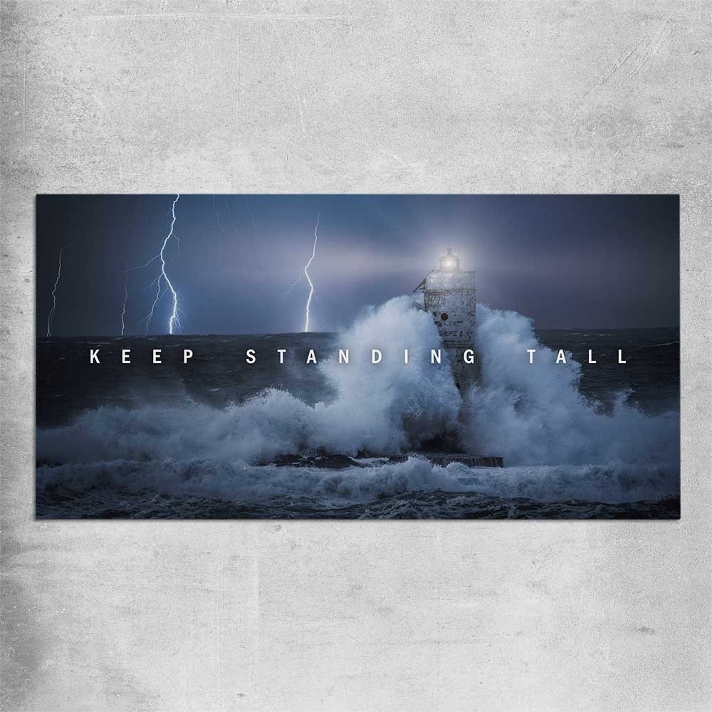 Inspirational wall art print of Stand Tall on a rolled print