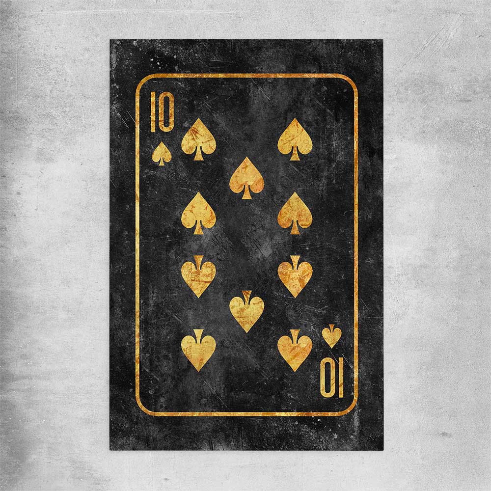 Inspirational wall art print of Ten of Spades on a rolled print