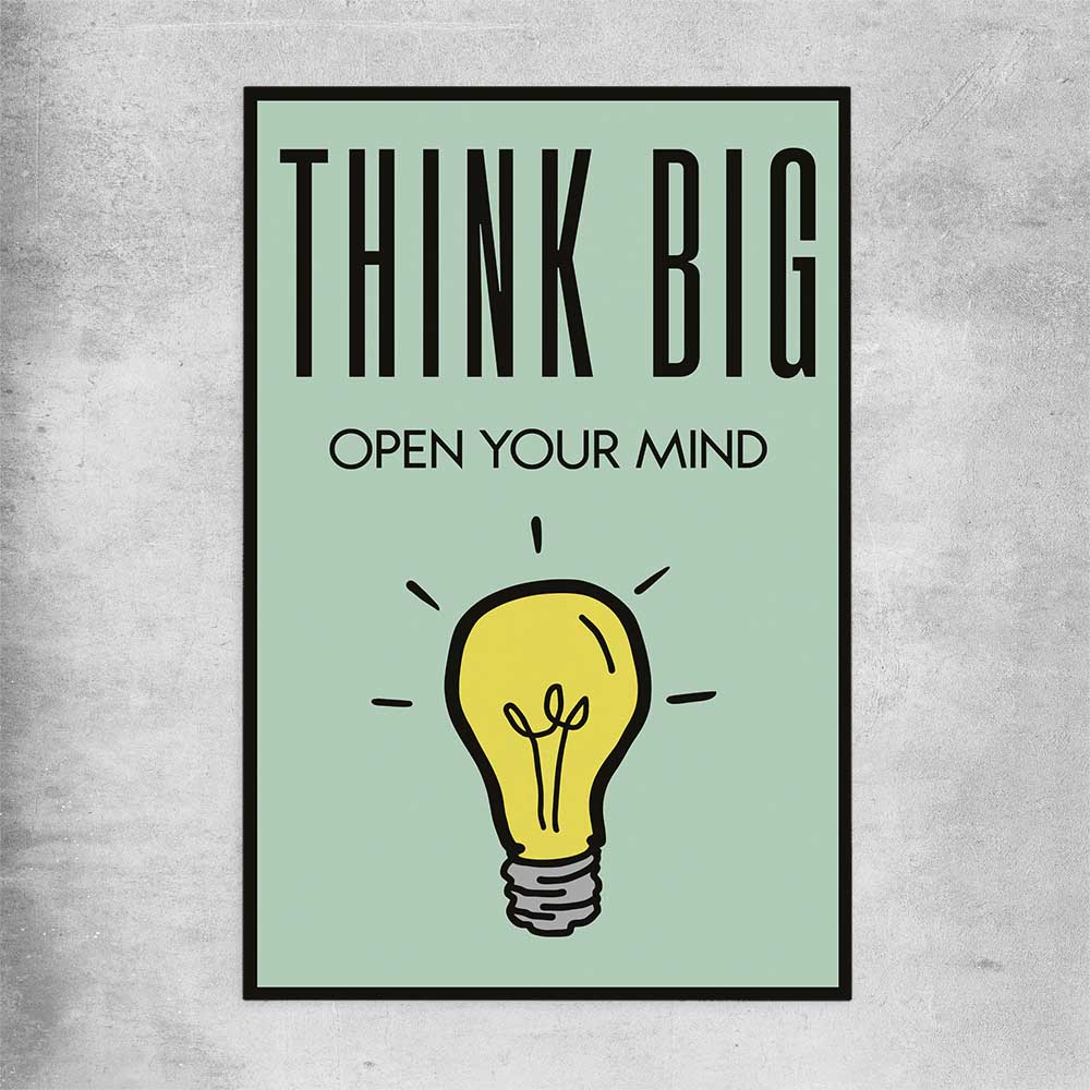 Inspirational wall art print of Think Big on a rolled print