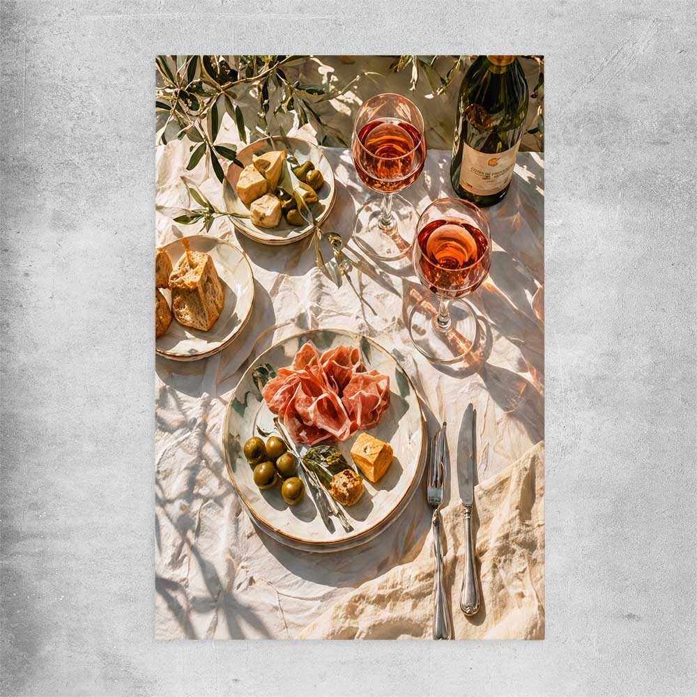 Rose and Olives rolled print is a colourful and stylish canvas wall art and print suited for the kitchen area