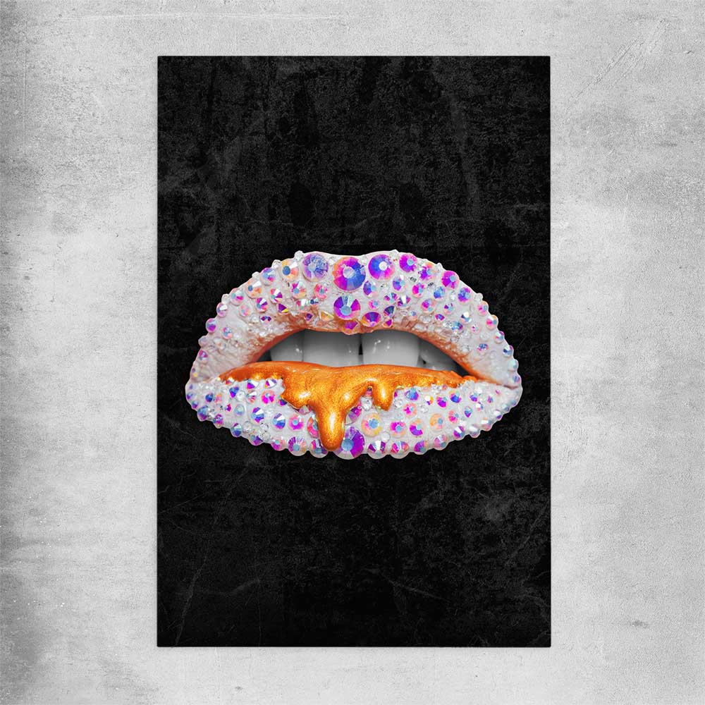Purple Diamonds rolled print - part of our high quality canvas lips wall art collection
