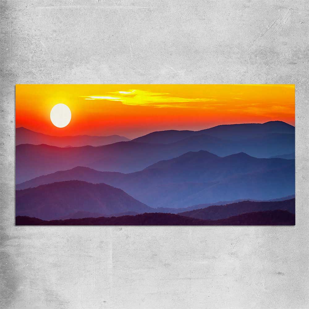 Floral print of Smoky Mountains Sunset on a rolled print