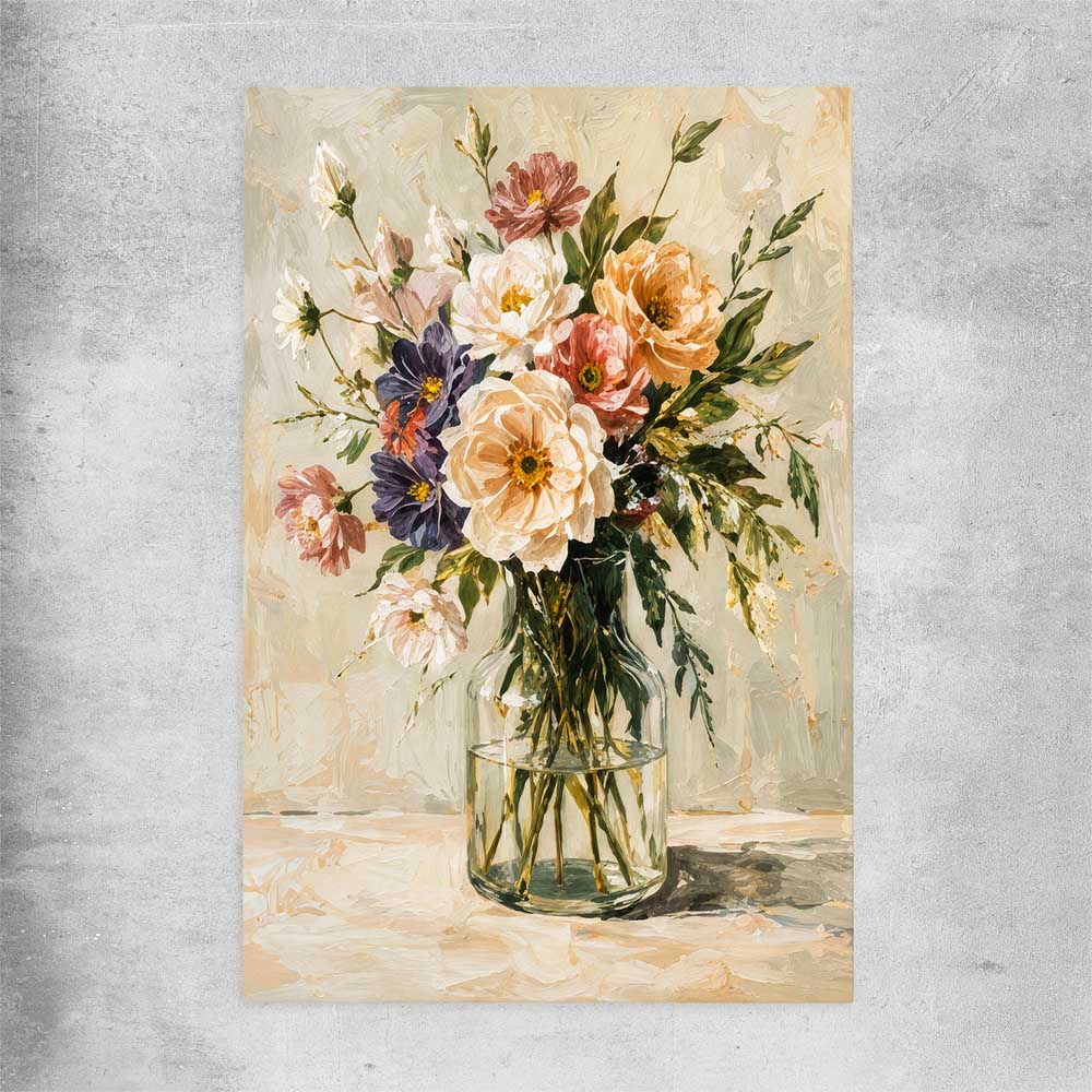 Floral print of Wild Bloom on a rolled print