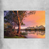 Floral print of Blissful River Sunset on a rolled print