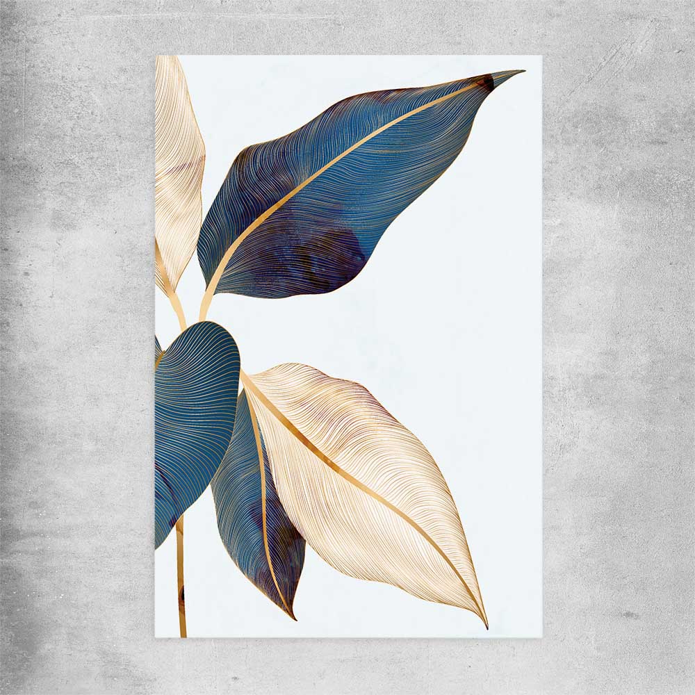 Floral print of Botanic Blue One on a rolled print