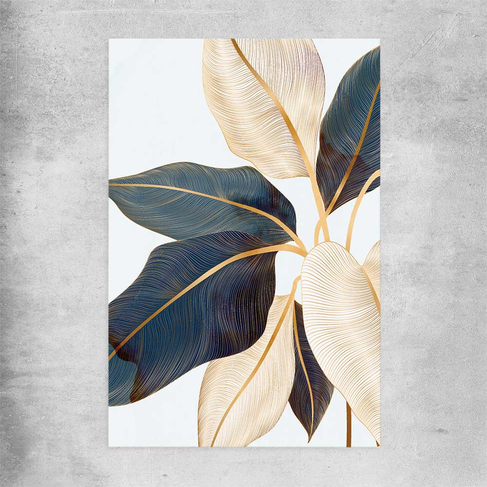 Floral print of Botanic Blue Three on a rolled print