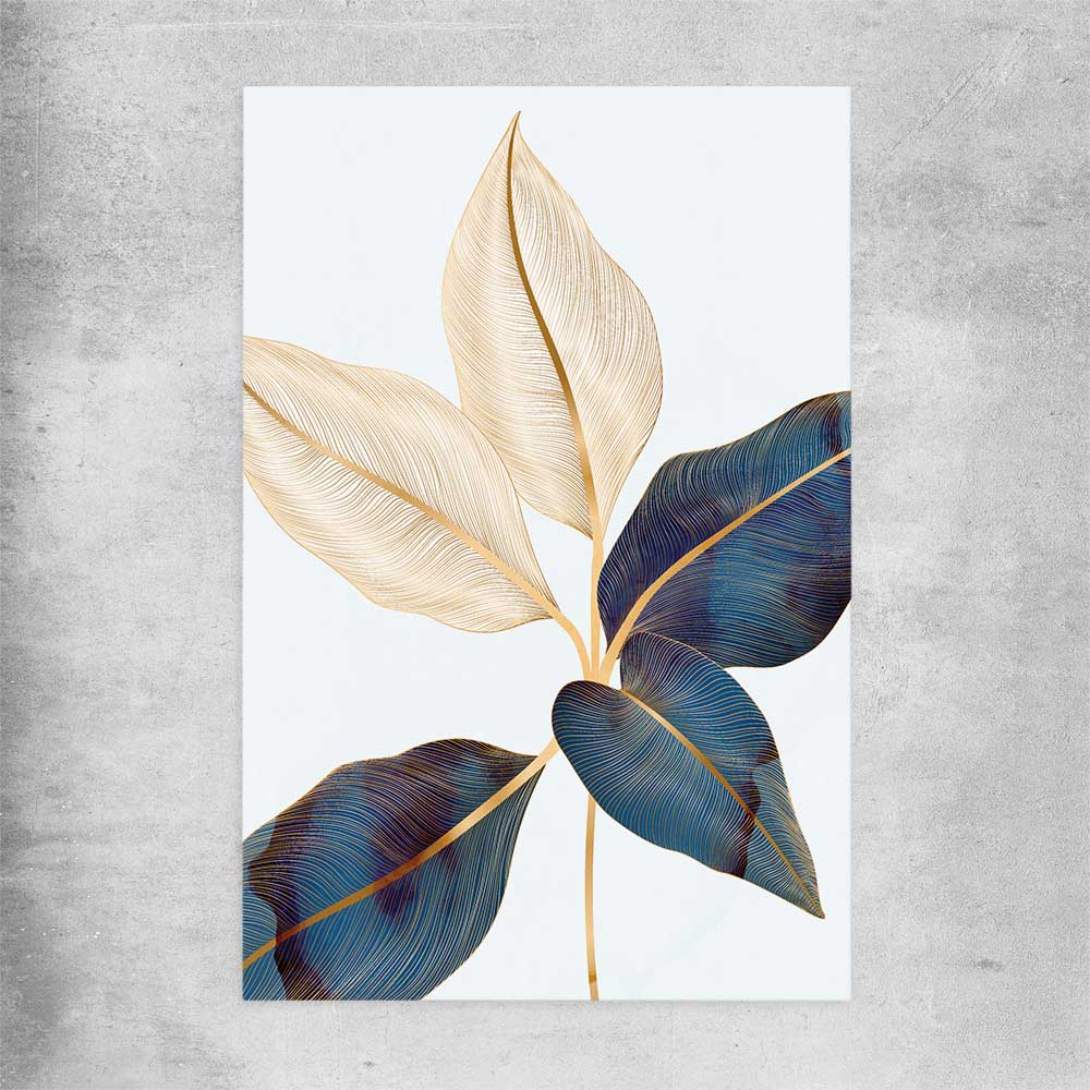 Floral print of Botanic Blue Two on a rolled print
