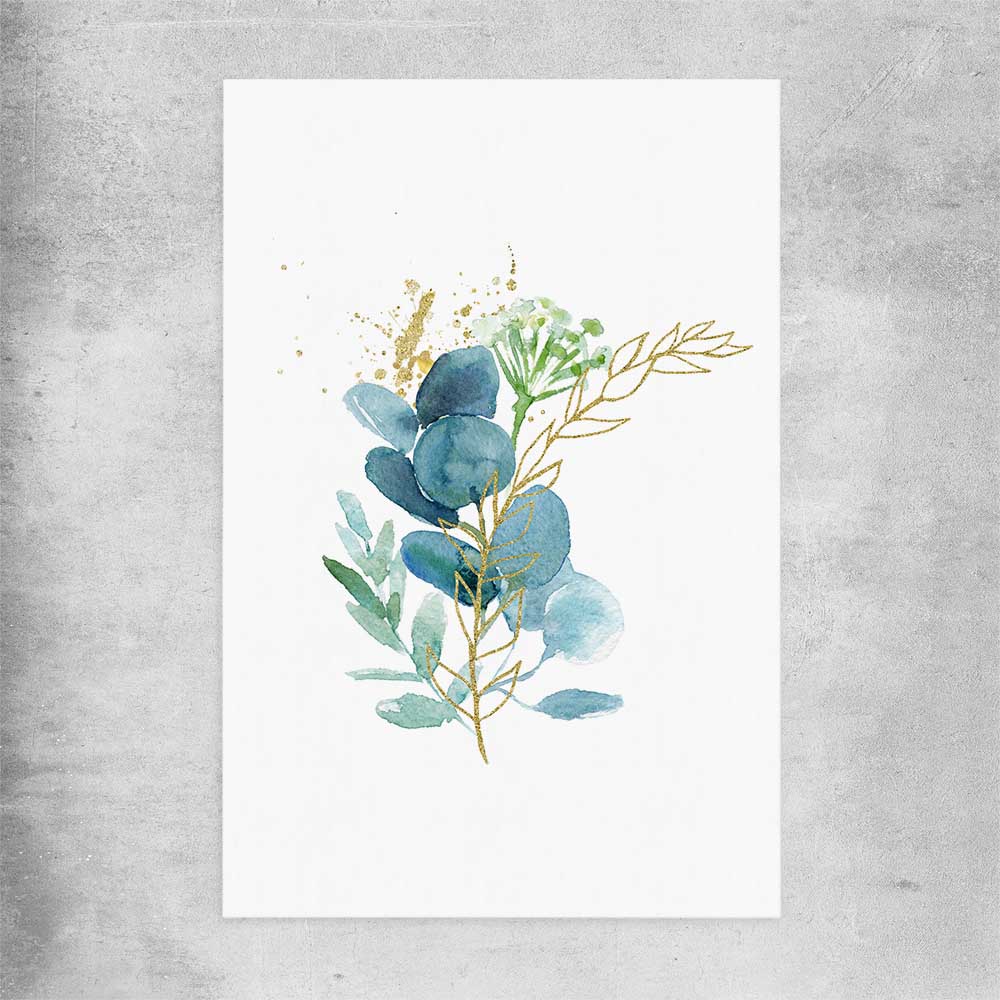 Floral print of Eucalyptus Bunch One on a rolled print