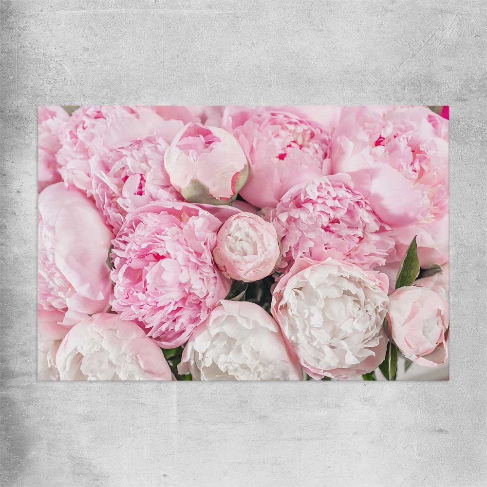 Floral print of Peony Bouquet on a rolled print