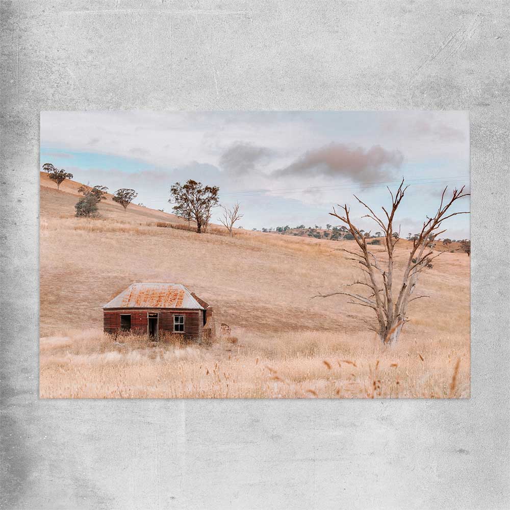 Floral print of Rural Farmhouse on a rolled print