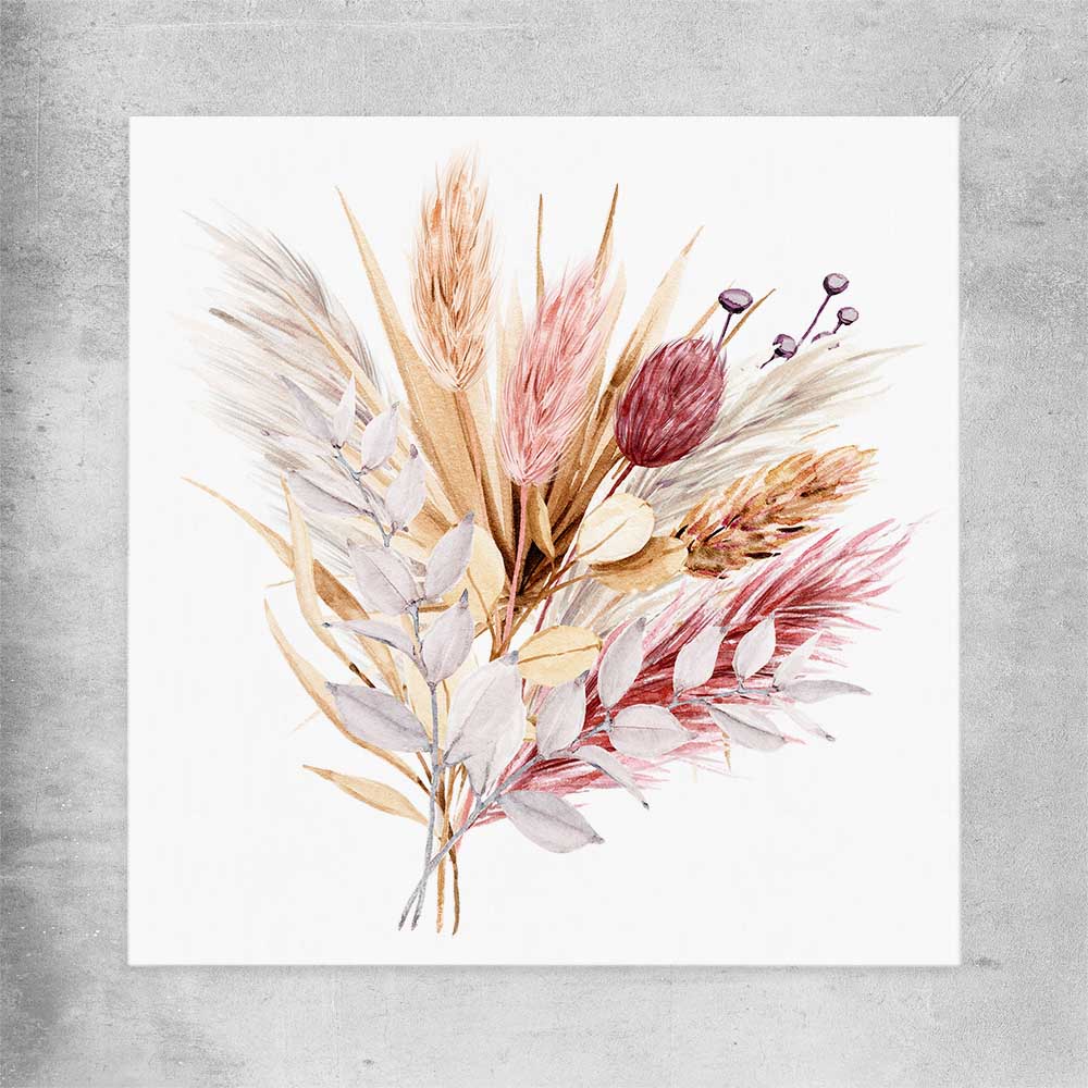 Floral print of Rustic Pampas on a rolled print