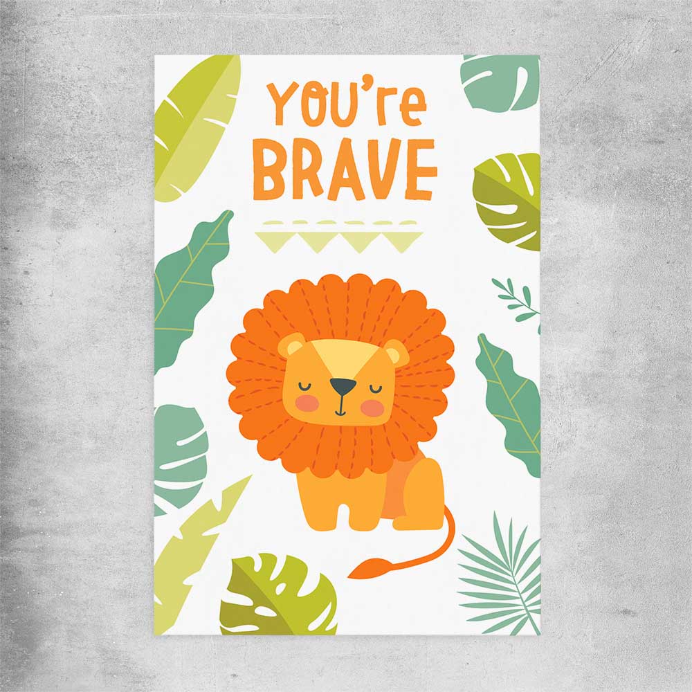 Be Brave rolled print is a nursery canvas wall art and print suited for childrens nursery area