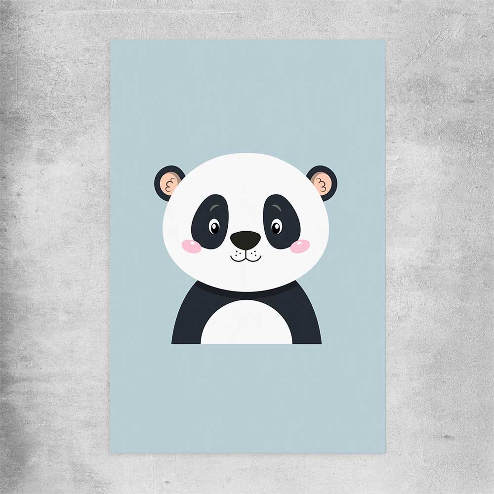 Friendly Panda rolled print is a nursery canvas wall art and print suited for childrens nursery area