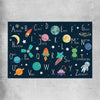 Space Alphabet rolled print is a nursery canvas wall art and print suited for childrens nursery area