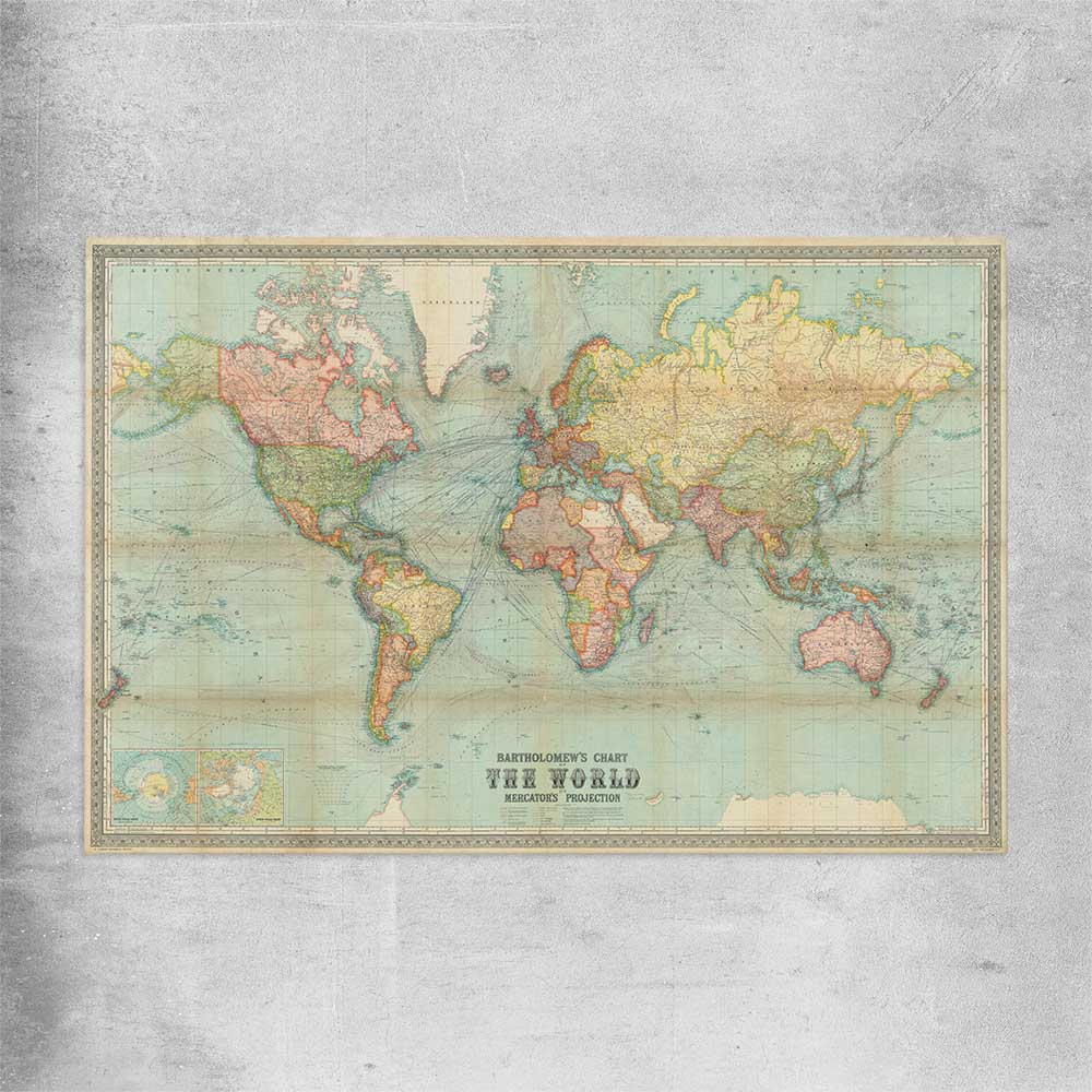 Antique World Colour rolled print is a high quality print in our city skyline, travel prints and maps collection