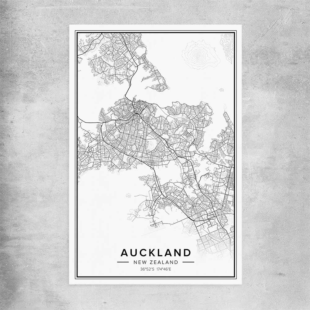Auckland City rolled print is a high quality print in our city skyline, travel prints and maps collection