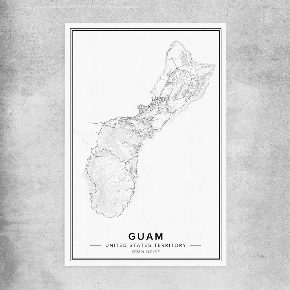 Hagatna City rolled print is a high quality print in our city skyline, travel prints and maps collection