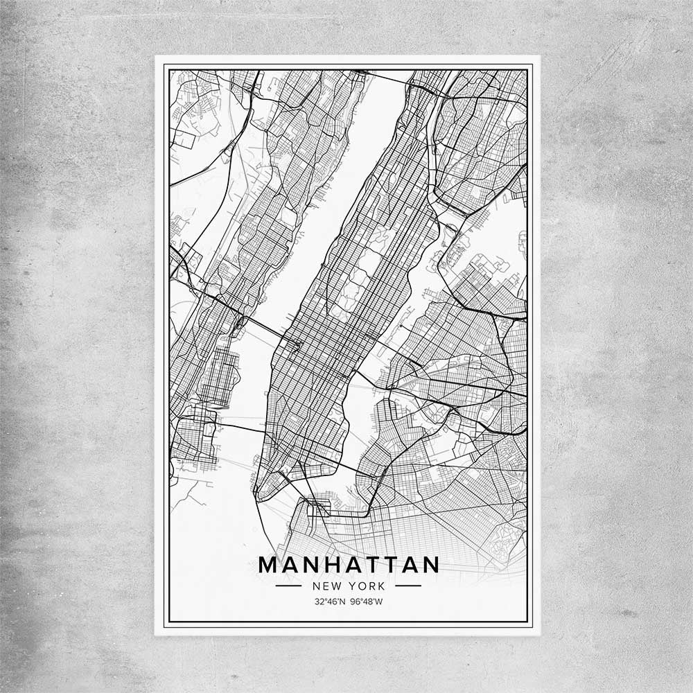 Manhattan City rolled print is a high quality print in our city skyline, travel prints and maps collection
