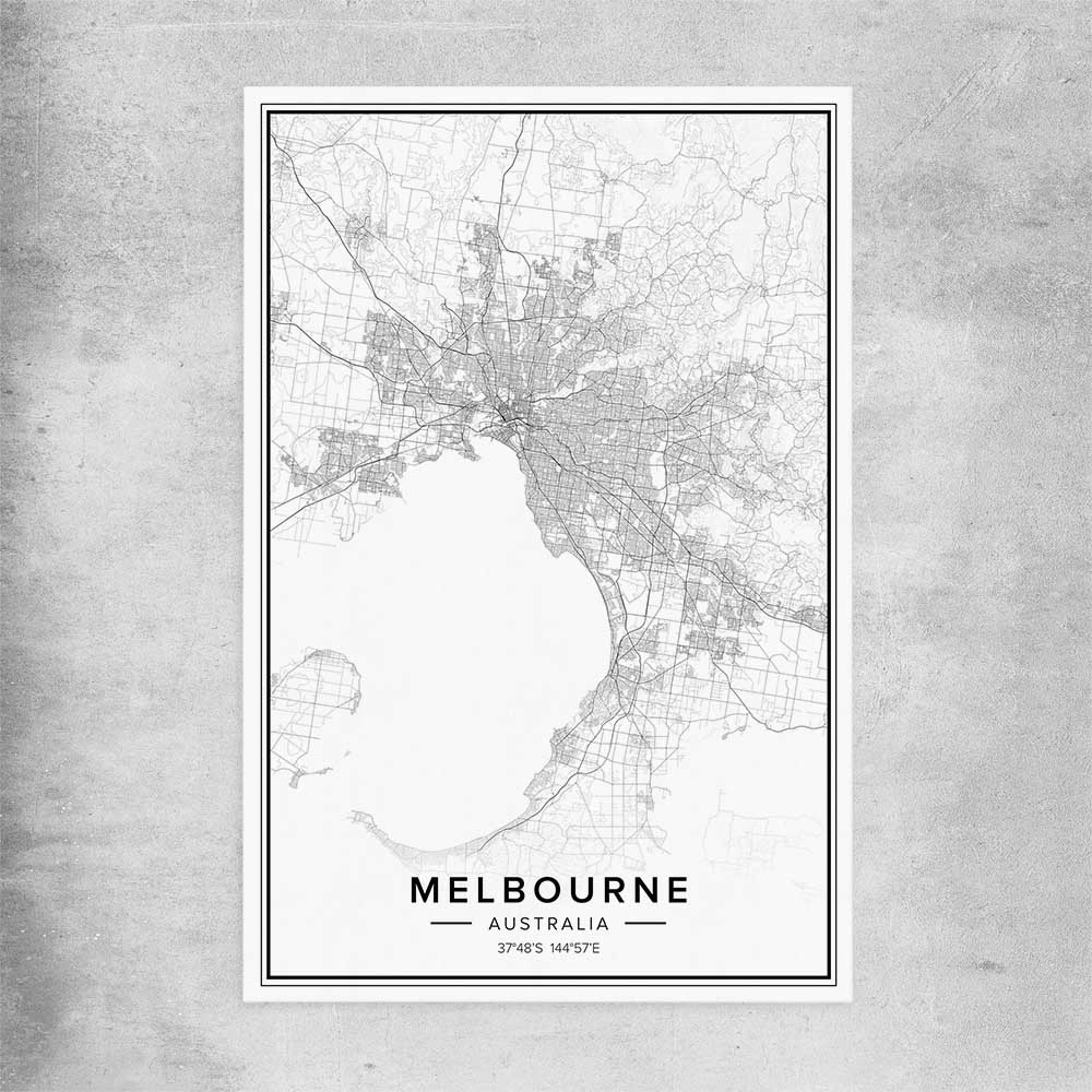 Melbourne City rolled print is a high quality print in our city skyline, travel prints and maps collection