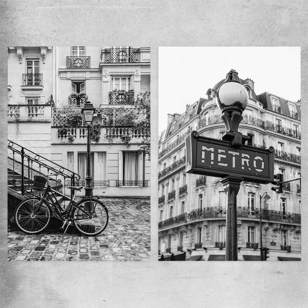 Paris Bicycle Pair rolled print is a high quality print in our city skyline, travel prints and maps collection