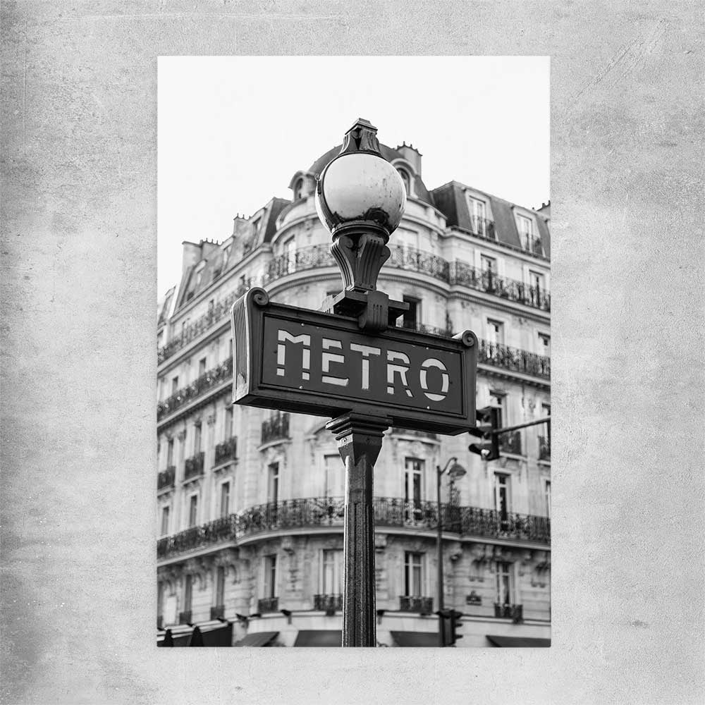 Paris Metro rolled print is a high quality print in our city skyline, travel prints and maps collection