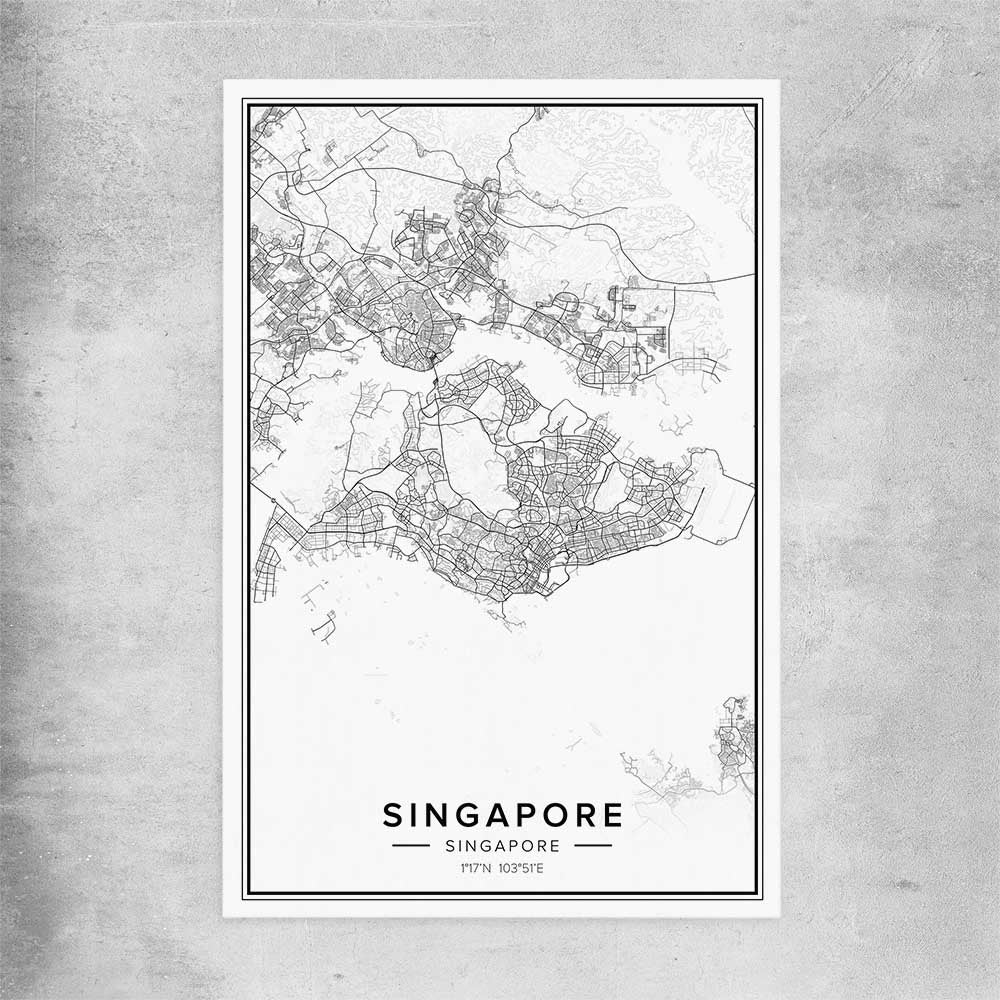 Singapore City rolled print is a high quality print in our city skyline, travel prints and maps collection