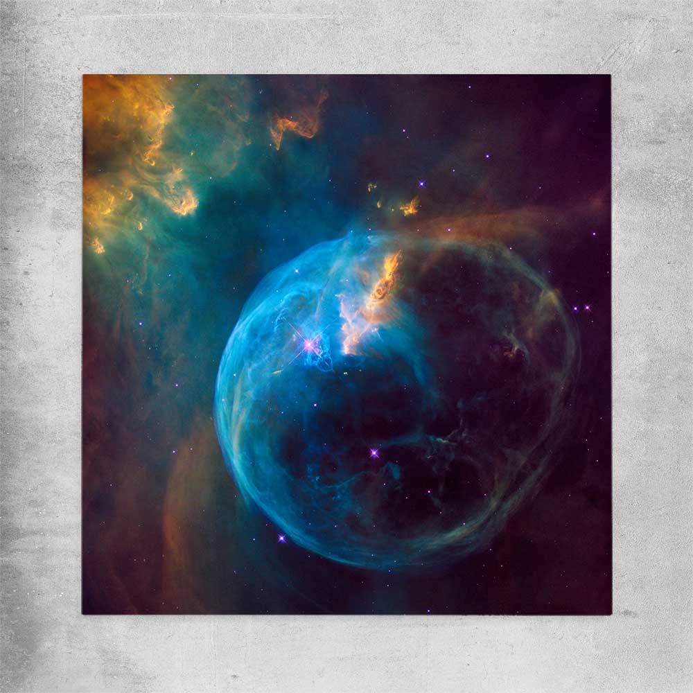 Space prints and wall art of Bubble Nebula on a rolled print