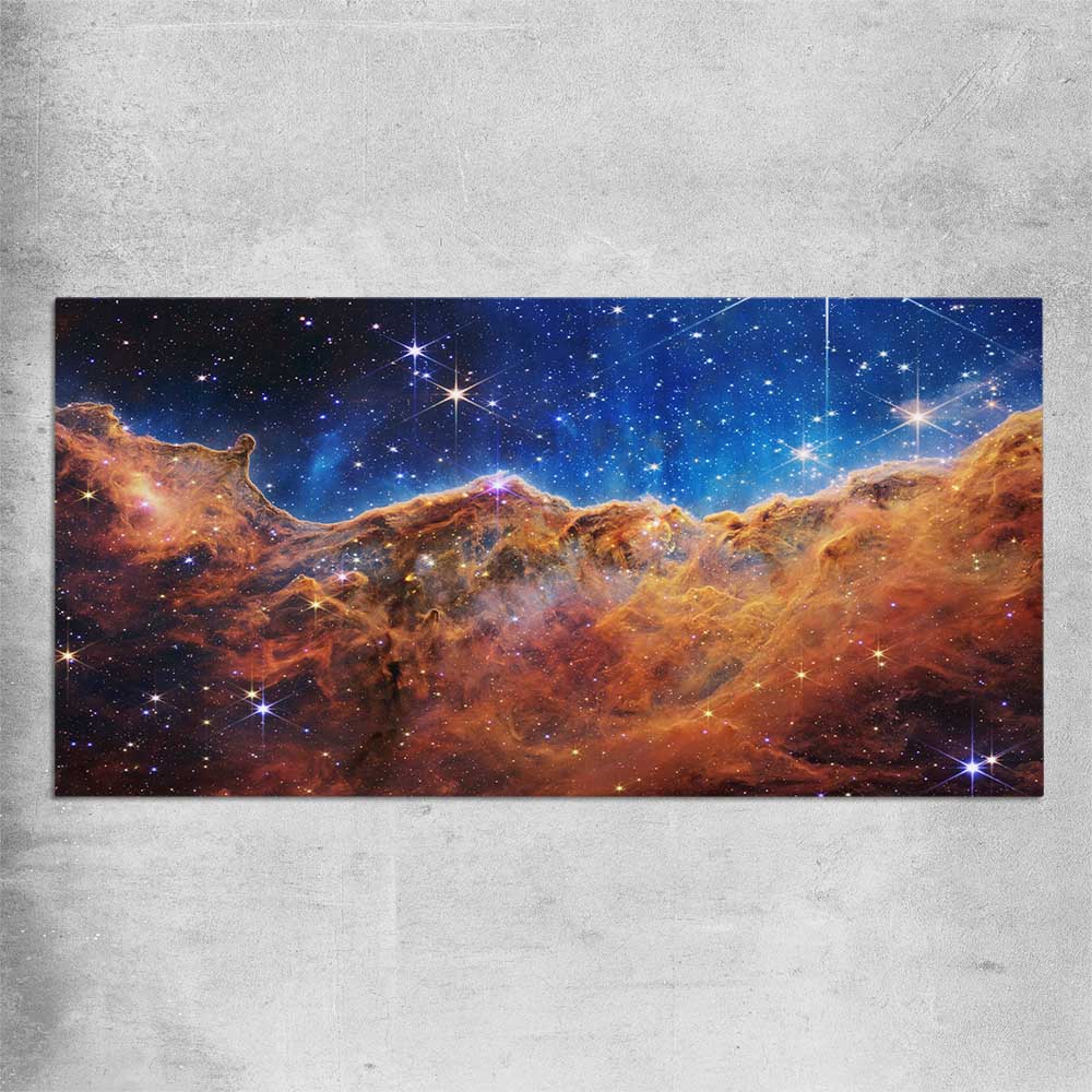 Space prints and wall art of Carina Nebula on a rolled print