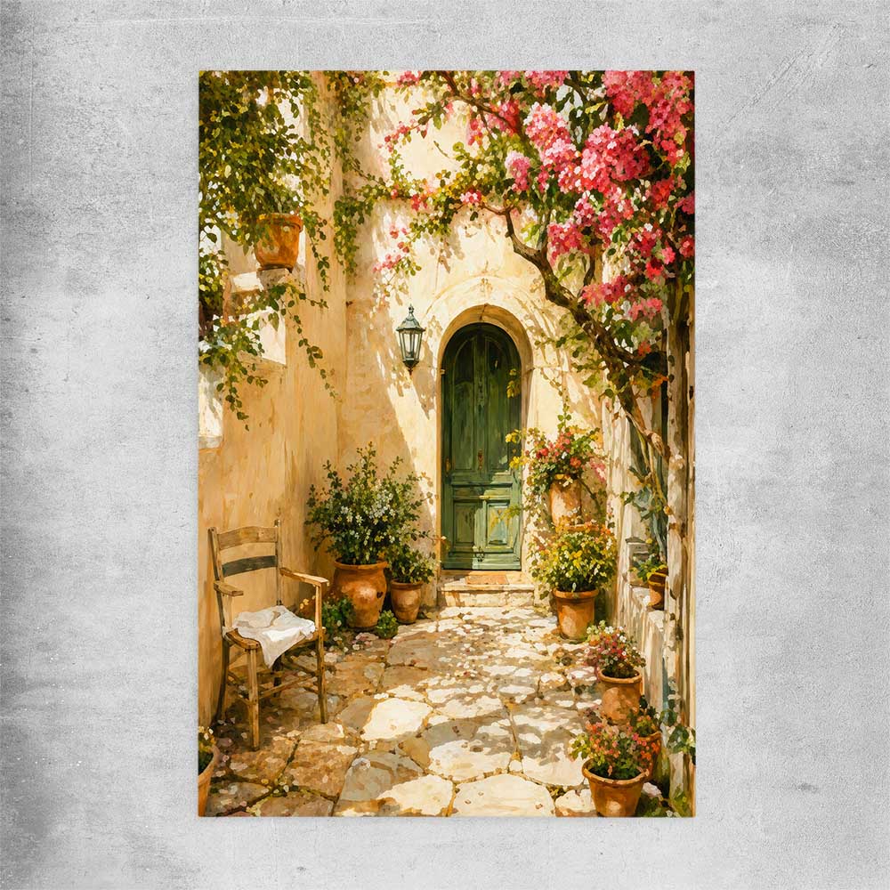 Sunlit Courtyard rolled print is a high quality print in our city skyline, travel prints and maps collection
