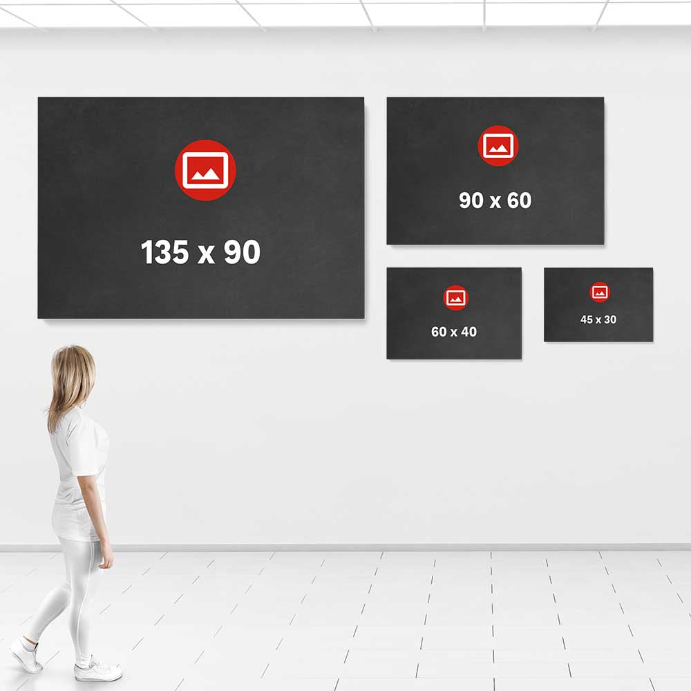 Printivart sizing chart for landscape wall art