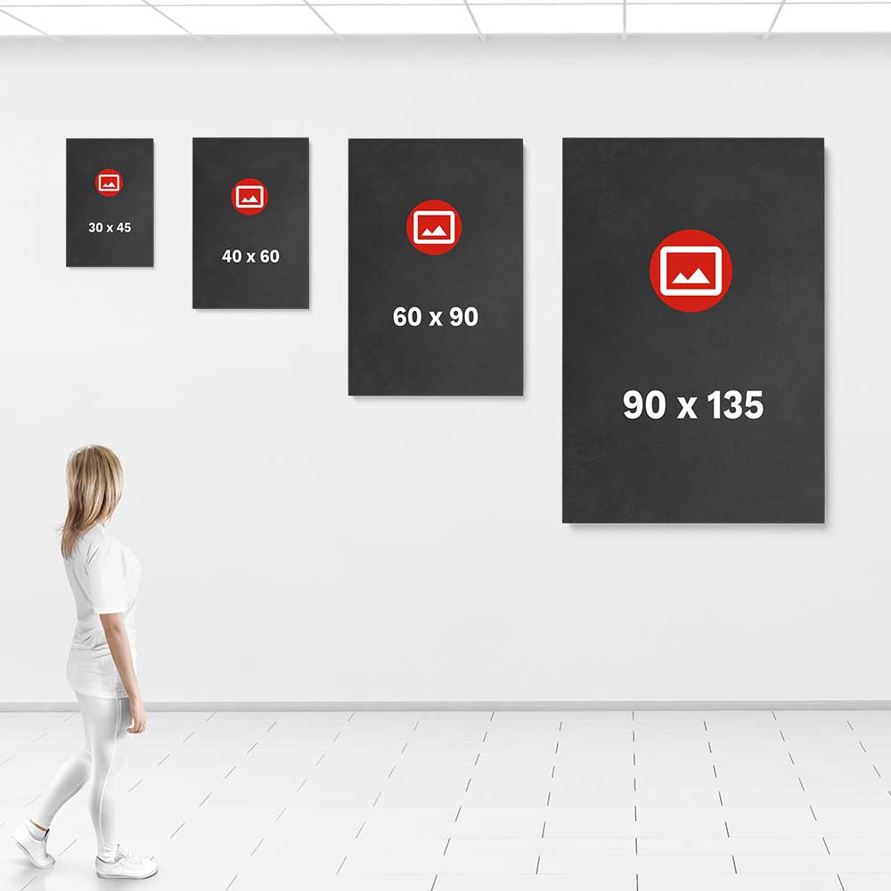 Printivart sizing chart for portrait wall art