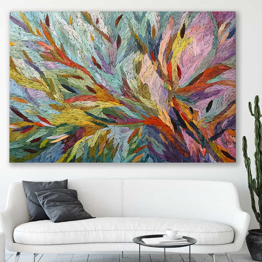 Abstract Australian Nature stretched canvas displayed in a room - part of our high quality canvas abstract wall art collection