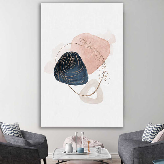 Abstract Circles stretched canvas displayed in a room - part of our high quality canvas abstract wall art collection