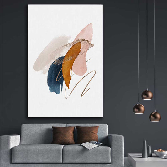 Abstract Strokes Two stretched canvas displayed in a room - part of our high quality canvas abstract wall art collection