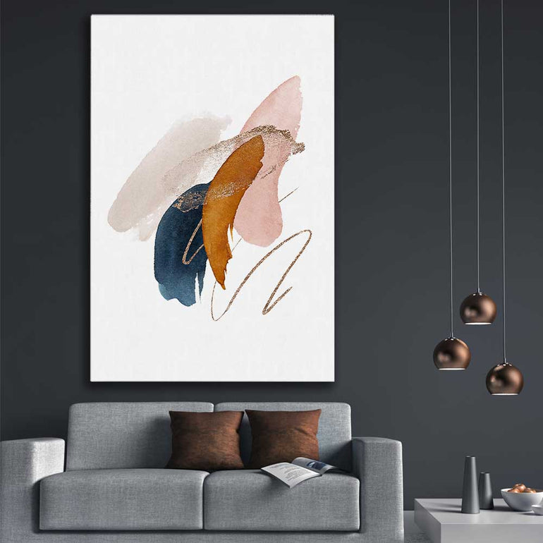 Abstract Strokes Two stretched canvas displayed in a room - part of our high quality canvas abstract wall art collection