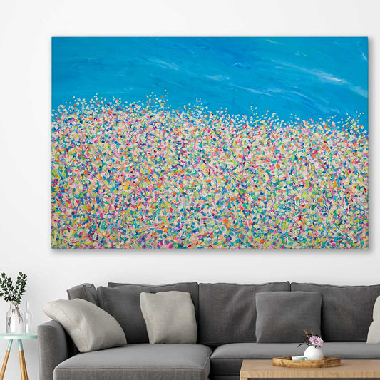 Banks of Atlantics stretched canvas displayed in a room - part of our high quality canvas abstract wall art collection