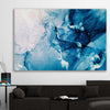 Blue Ripples stretched canvas displayed in a room - part of our high quality canvas abstract wall art collection